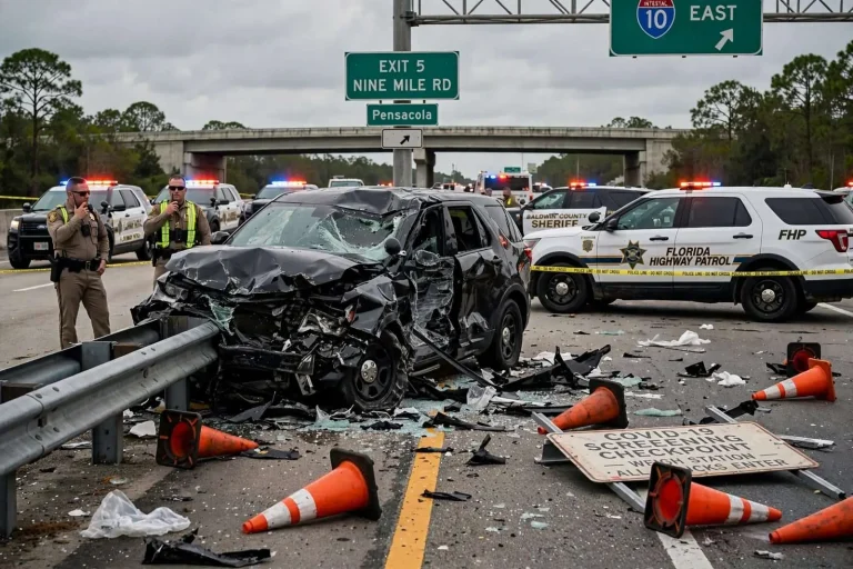 Illustration for the news story: Man sentenced to 9 years after drug-impaired multi-state chase injures two Florida troopers
