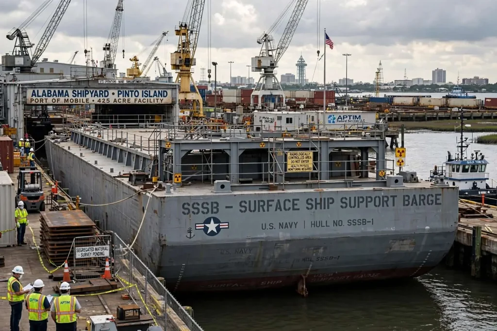 Illustration for the news story: $129 Million Navy Barge Disposal Project Lands at Port of Mobile, Fueling Regional Shipbuilding Boom