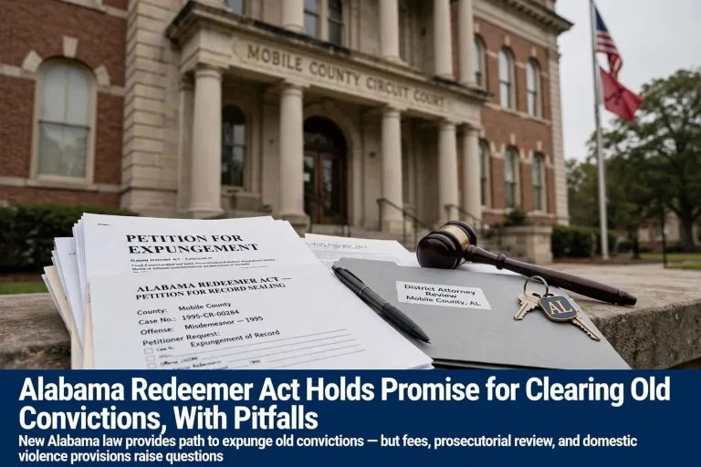 Illustration for the news story: Alabama Redeemer Act Holds Promise for Clearing Old Convictions, With Pitfalls