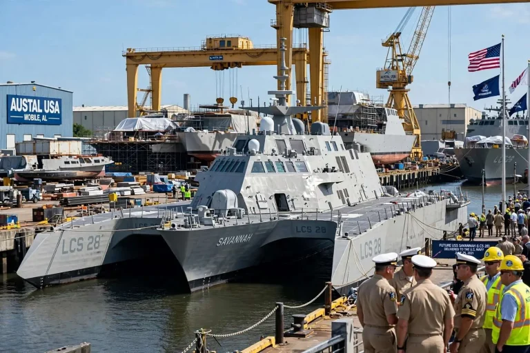 Illustration for the news story: Austal USA delivers future USS Savannah to the Navy