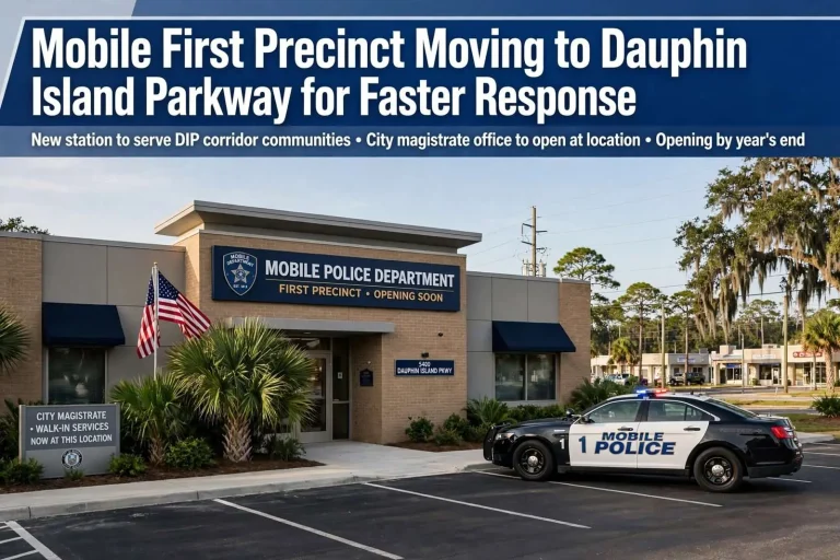 Illustration for the news story: Mobile First Precinct Moving to Dauphin Island Parkway for Faster Response