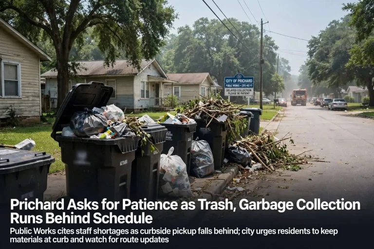 Illustration for the news story: Prichard Asks for Patience as Trash, Garbage Collection Runs Behind Schedule