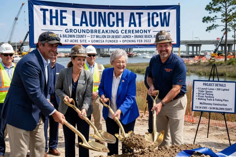 Illustration for the news story: State and Baldwin County Break Ground on $17 Million Six-Lane Boat Launch in Orange Beach