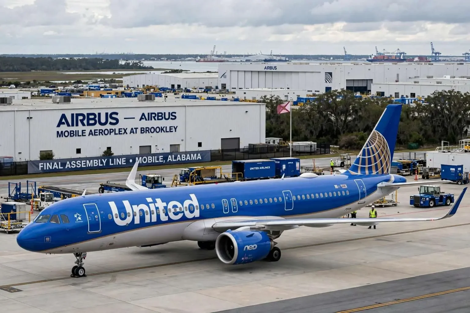 Illustration for the news story: United Airlines Orders 70 Airbus Jets, Significant Number to Be Built in Mobile