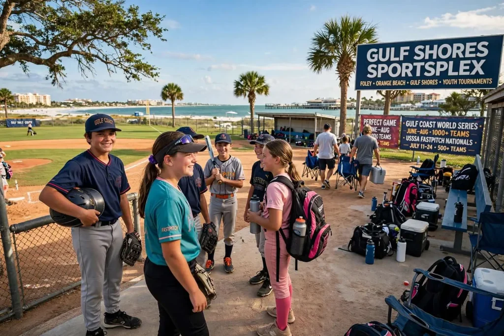 Illustration for the news story: Youth baseball and softball tournaments set to bring thousands of visitors to Gulf Shores, Orange Beach and Foley this summer