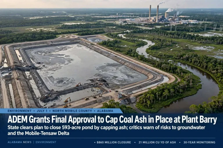 Illustration for the news story: ADEM Grants Final Approval to Cap Coal Ash in Place at Plant Barry