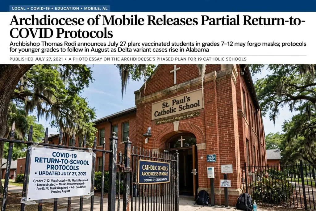 Illustration for the news story: Archdiocese of Mobile Releases Partial Return-to-School COVID Protocols