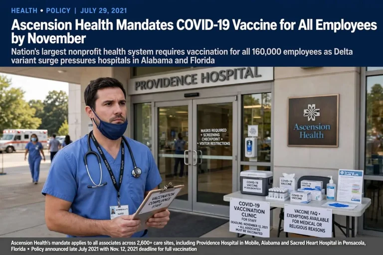 Illustration for the news story: Ascension Health Mandates COVID-19 Vaccine for All Employees by November