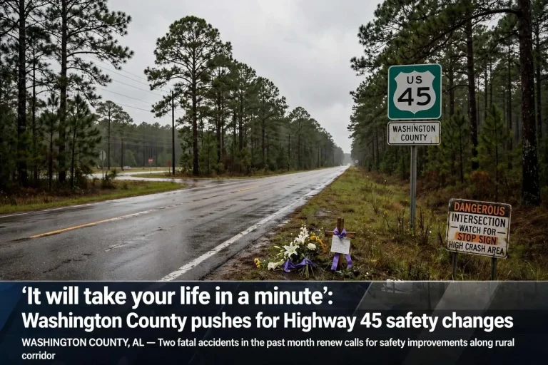 Illustration for the news story: ‘It will take your life in a minute’: Washington County pushes for Highway 45 safety changes