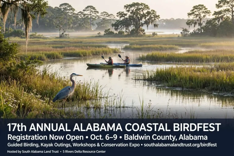 Illustration for the news story: Registration Opens for 17th Annual Alabama Coastal BirdFest Across Baldwin County