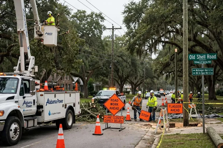 Illustration for the news story: Alabama Power Crews Replacing Poles, Trimming Trees Along Old Shell Road in Spring Hill