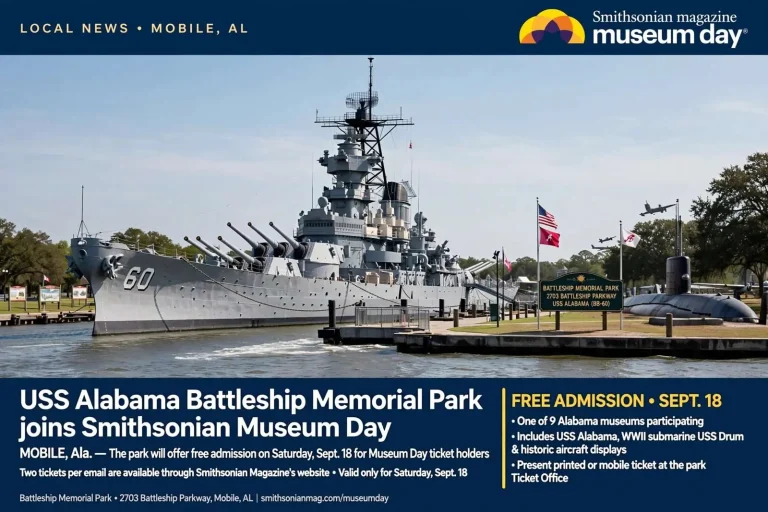 Illustration for the news story: USS Alabama Battleship Memorial Park joins Smithsonian Museum Day