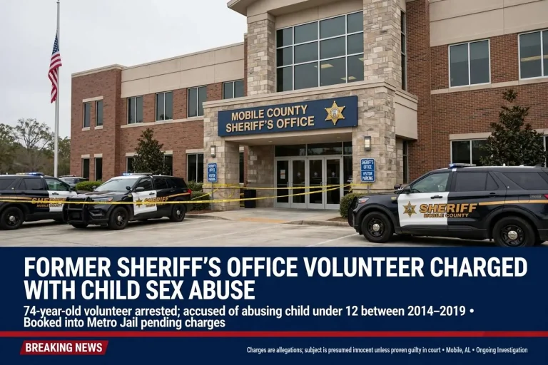 Illustration for the news story: Former Mobile County Sheriff’s Office Volunteer Charged With Child Sex Abuse