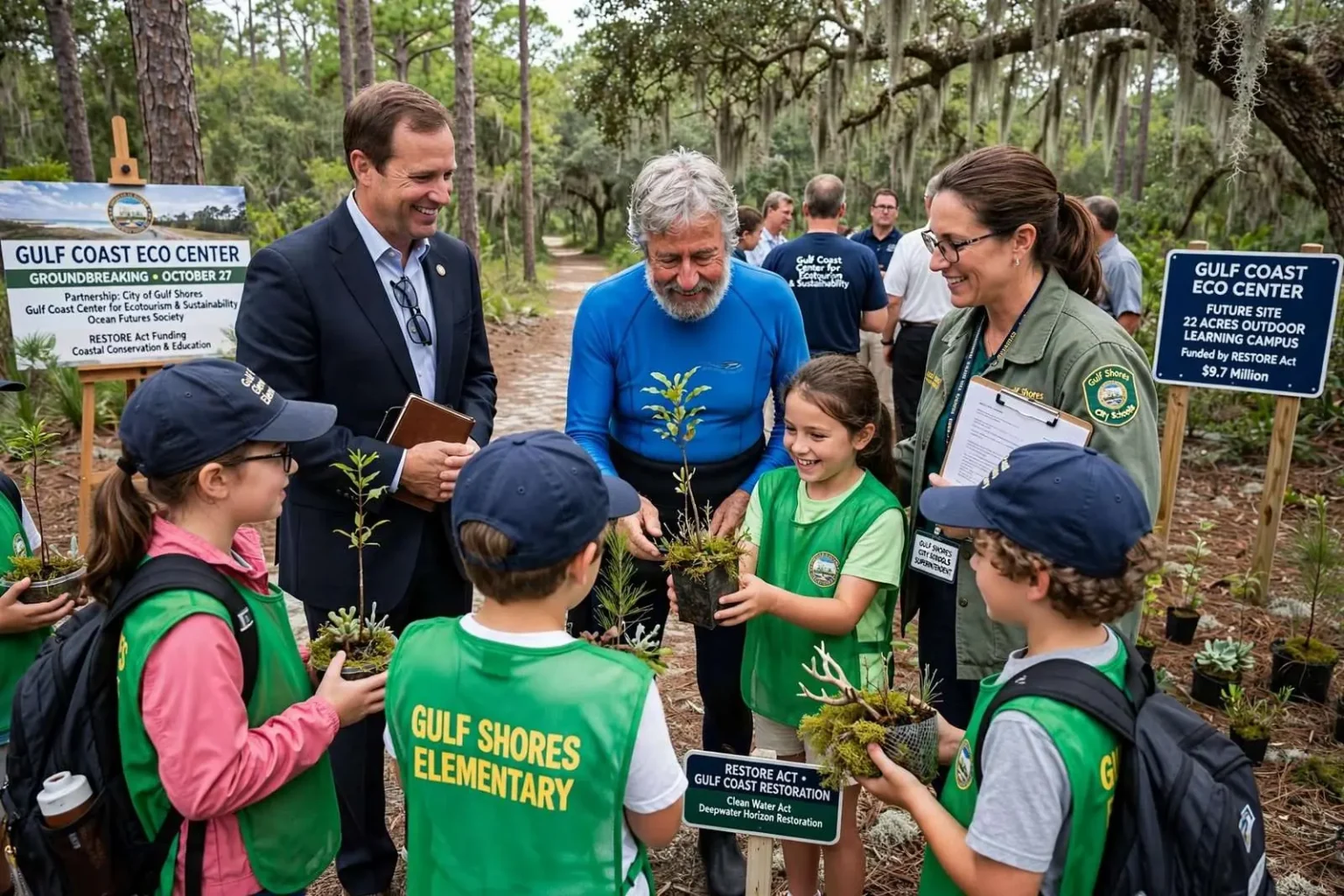 Illustration for the news story: Gulf Shores Breaks Ground on $9.7 Million Gulf Coast Eco Center Funded by RESTORE Act