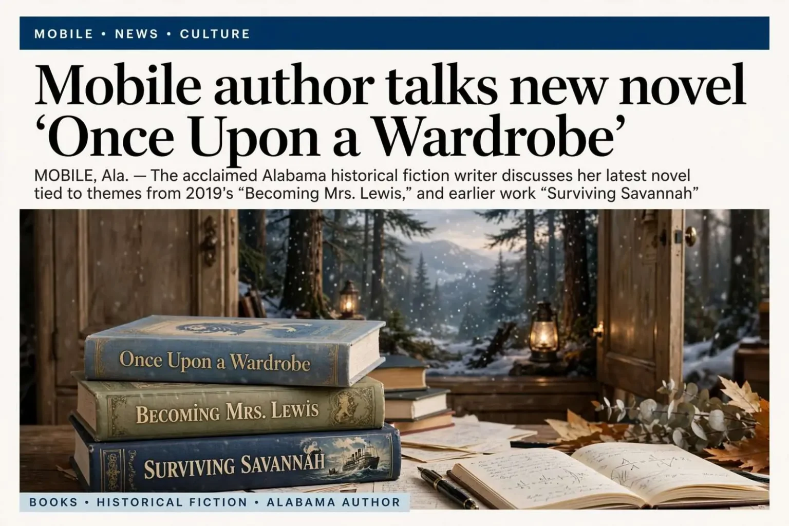 Illustration for the news story: Mobile author Patti Callahan talks new novel ‘Once Upon a Wardrobe’
