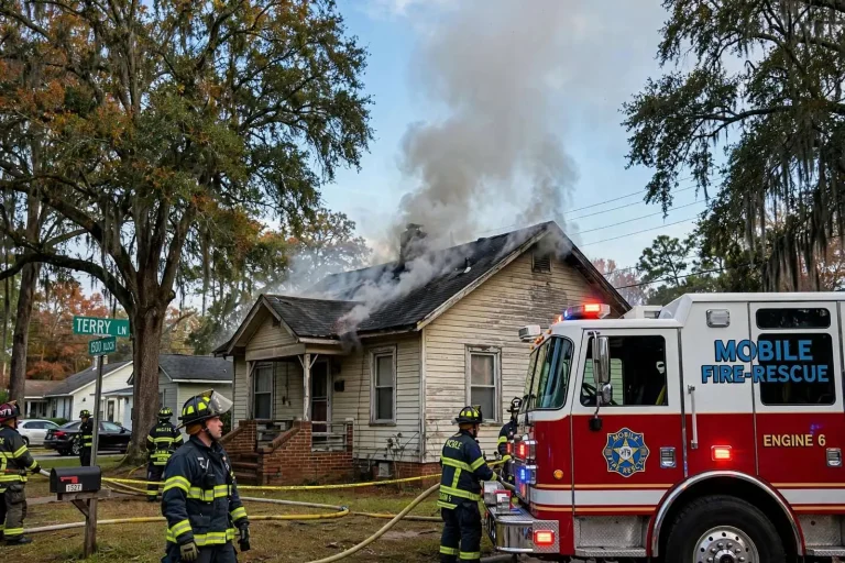 Illustration for the news story: Mobile Fire-Rescue Responds to Attic Fire on Terry Lane