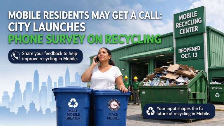 Illustration for the news story: Mobile Residents May Get a Call: City Launches Phone Survey on Recycling
