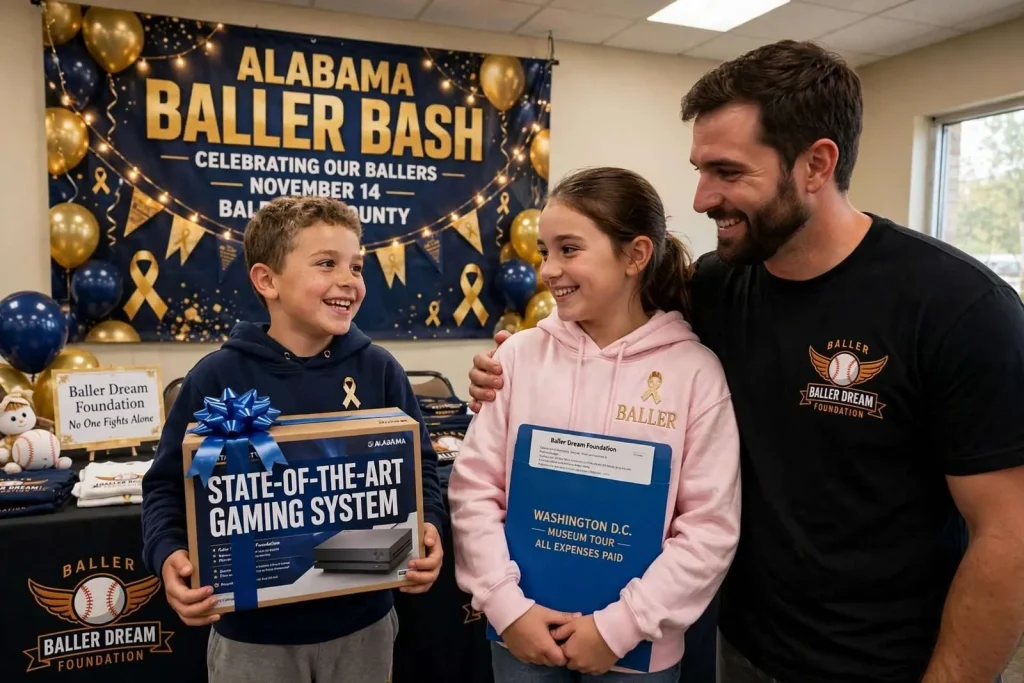 Illustration for the news story: Alabama Baller Bash Celebrates Two Baldwin County Kids Battling Cancer