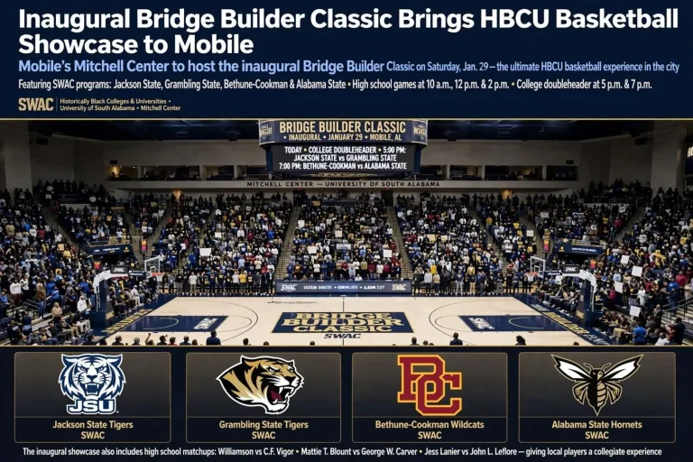 Illustration for the news story: Inaugural Bridge Builder Classic Brings HBCU Basketball Showcase to Mobile