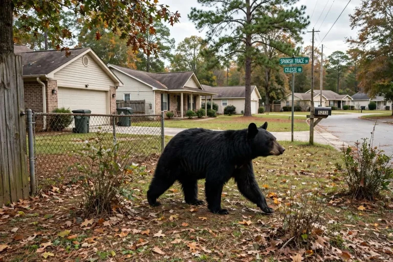 Illustration for the news story: Third Time’s the Charm: Familiar Black Bear Keeps Returning to Saraland Neighborhood