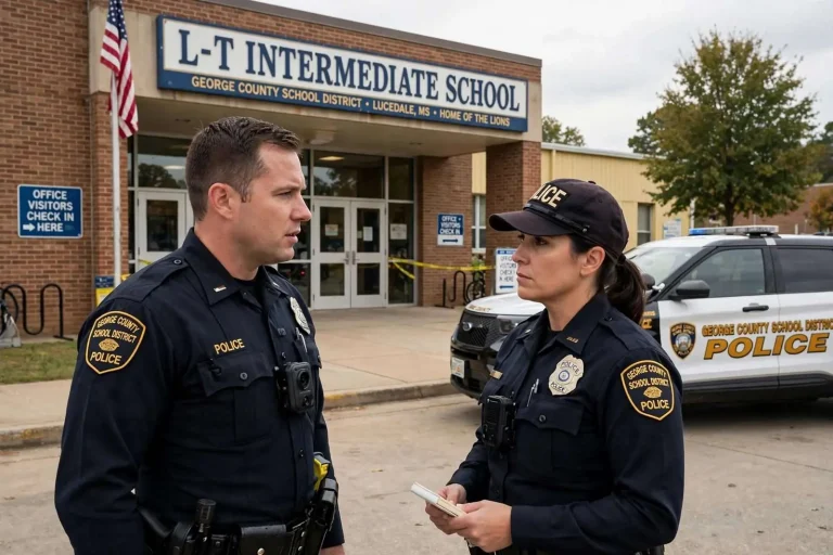 Illustration for the news story: Officers respond to George County school after tip about possible weapon