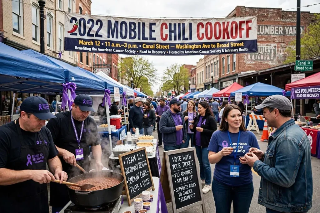 Illustration for the news story: 2022 Mobile Chili Cook-off returns to downtown Canal Street