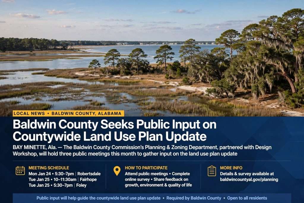 Illustration for the news story: Baldwin County Seeks Public Input on Countywide Land Use Plan Update