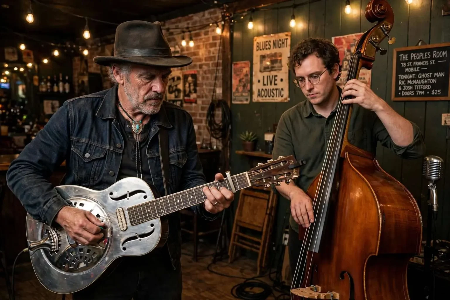 Illustration for the news story: Bluesman ‘Ghost Man’ Ric McNaughton Brings Juke Joint Sounds to The Peoples Room