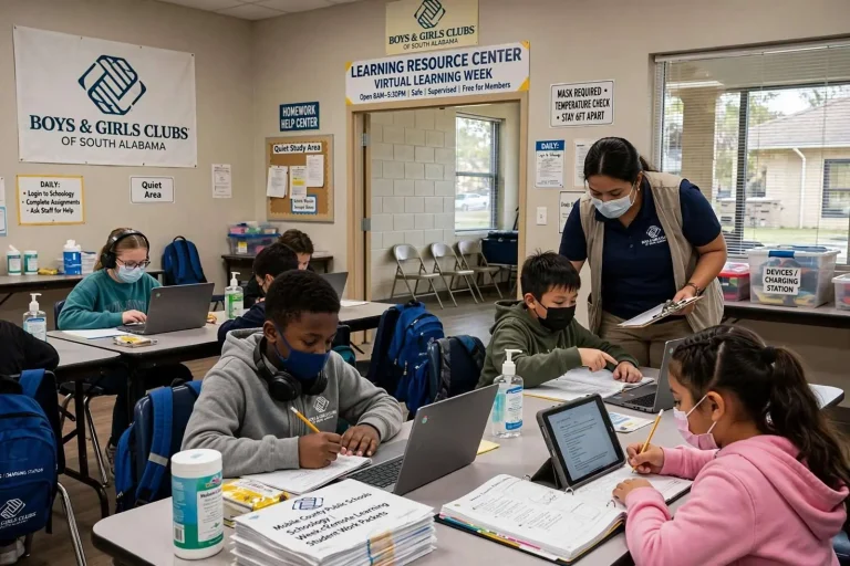 Illustration for the news story: Boys & Girls Clubs Open Five Mobile County Sites to Watch Kids During Virtual Learning Week