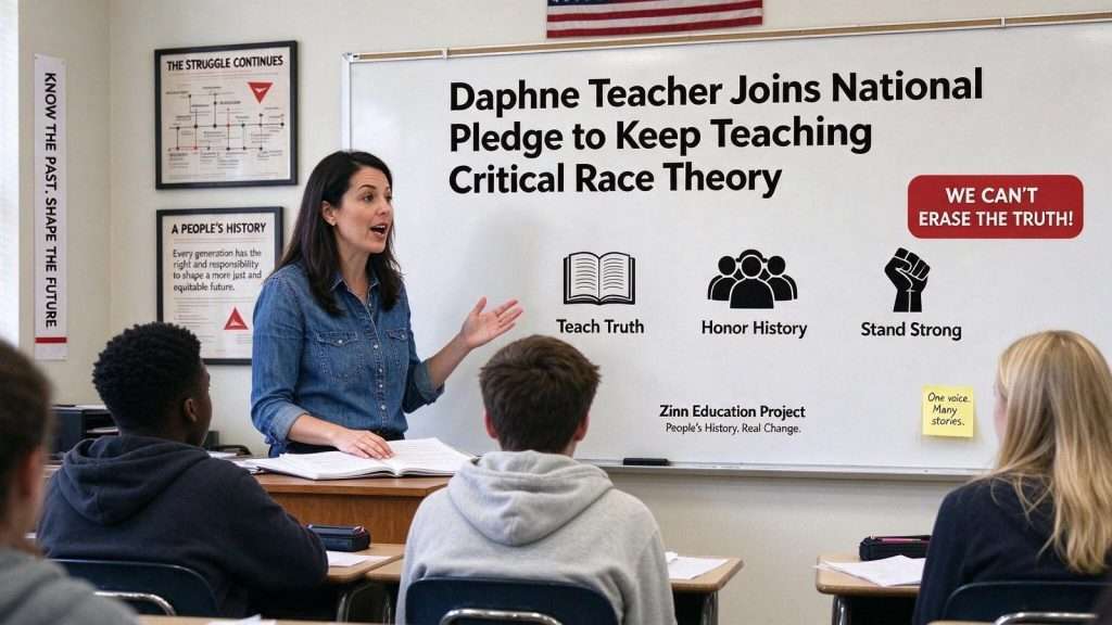 Illustration for the news story: Daphne Teacher Joins National Pledge to Keep Teaching Critical Race Theory