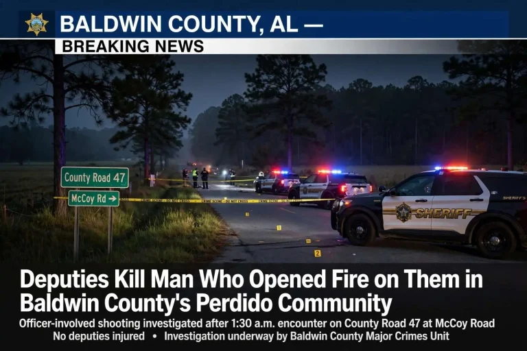 Illustration for the news story: Deputies Kill Man Who Opened Fire on Them in Baldwin County’s Perdido Community