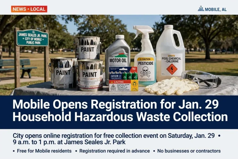 Illustration for the news story: Mobile Opens Registration for Jan. 29 Household Hazardous Waste Collection