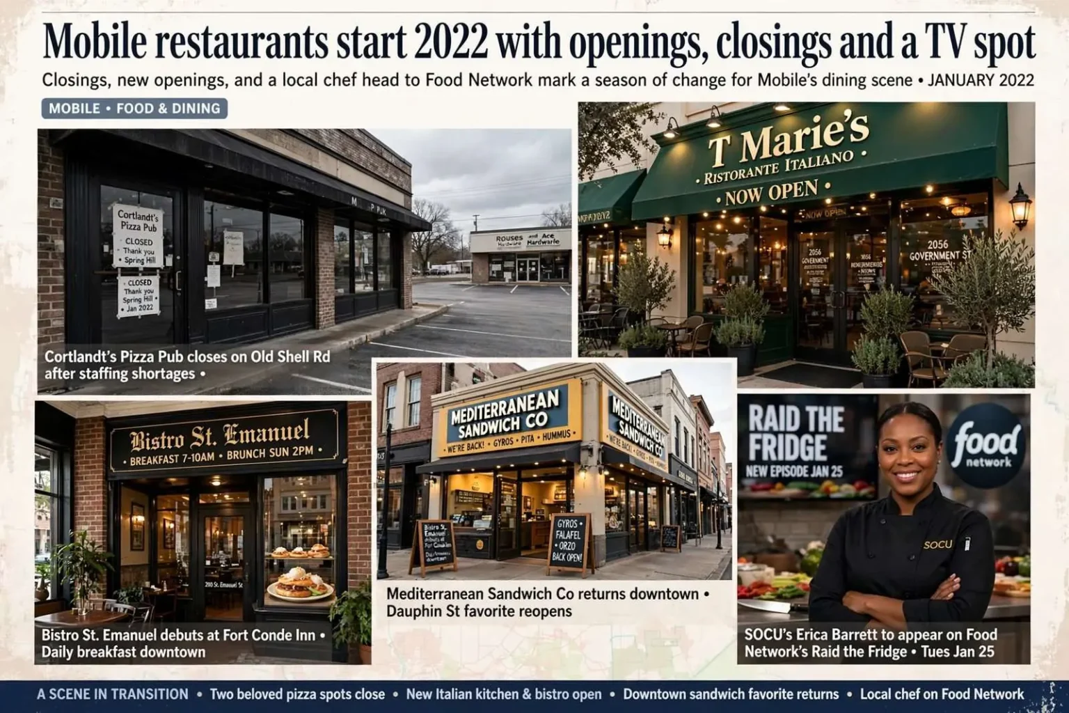 Illustration for the news story: Mobile restaurants start 2022 with openings, closings and a TV spot