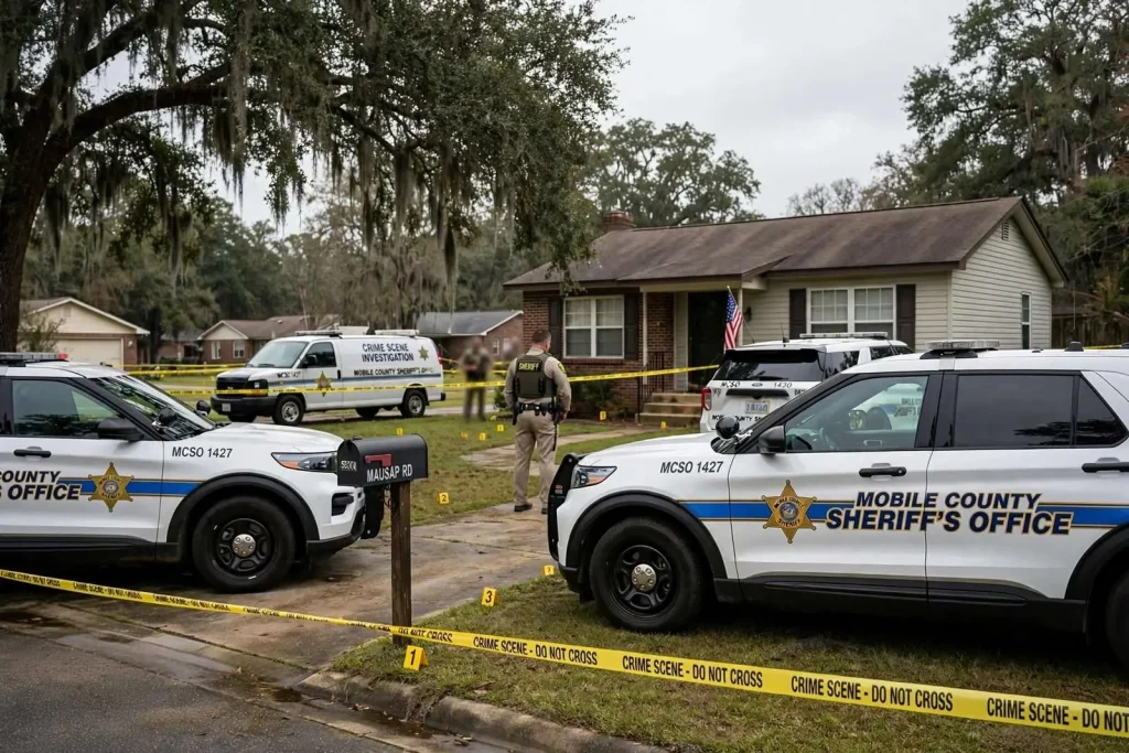 Illustration for the news story: Son accused of killing mother with sword in Semmes home, sheriff’s office says