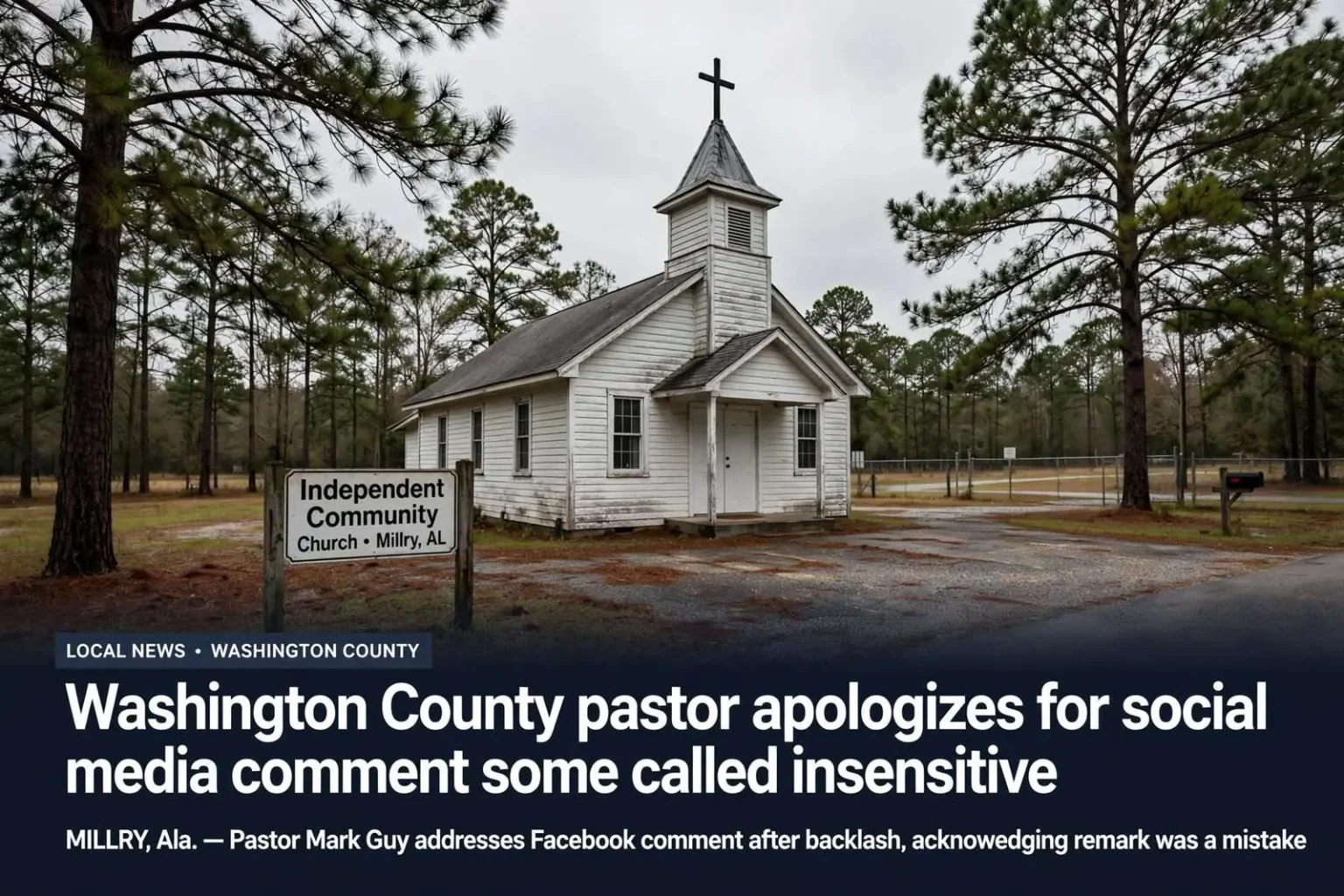 Illustration for the news story: Washington County pastor apologizes for social media comment some called insensitive