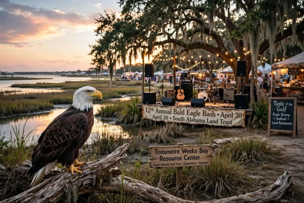Illustration for the news story: South Alabama Land Trust Announces Musical Lineup for 12th Annual Bald Eagle Bash