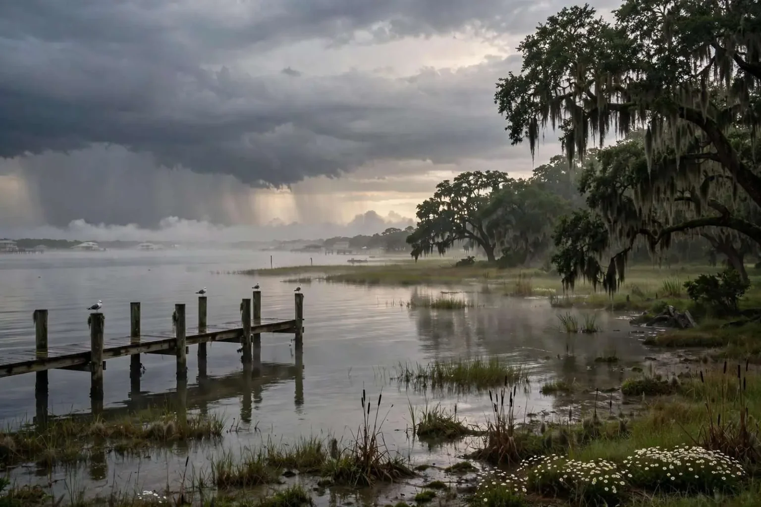 Illustration for the news story: Warm, Humid Morning Brings Rain and Storm Chances to the Gulf Coast
