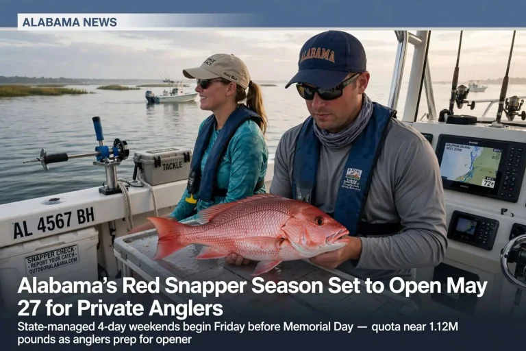Illustration for the news story: Alabama’s Red Snapper Season Set to Open May 27 for Private Anglers