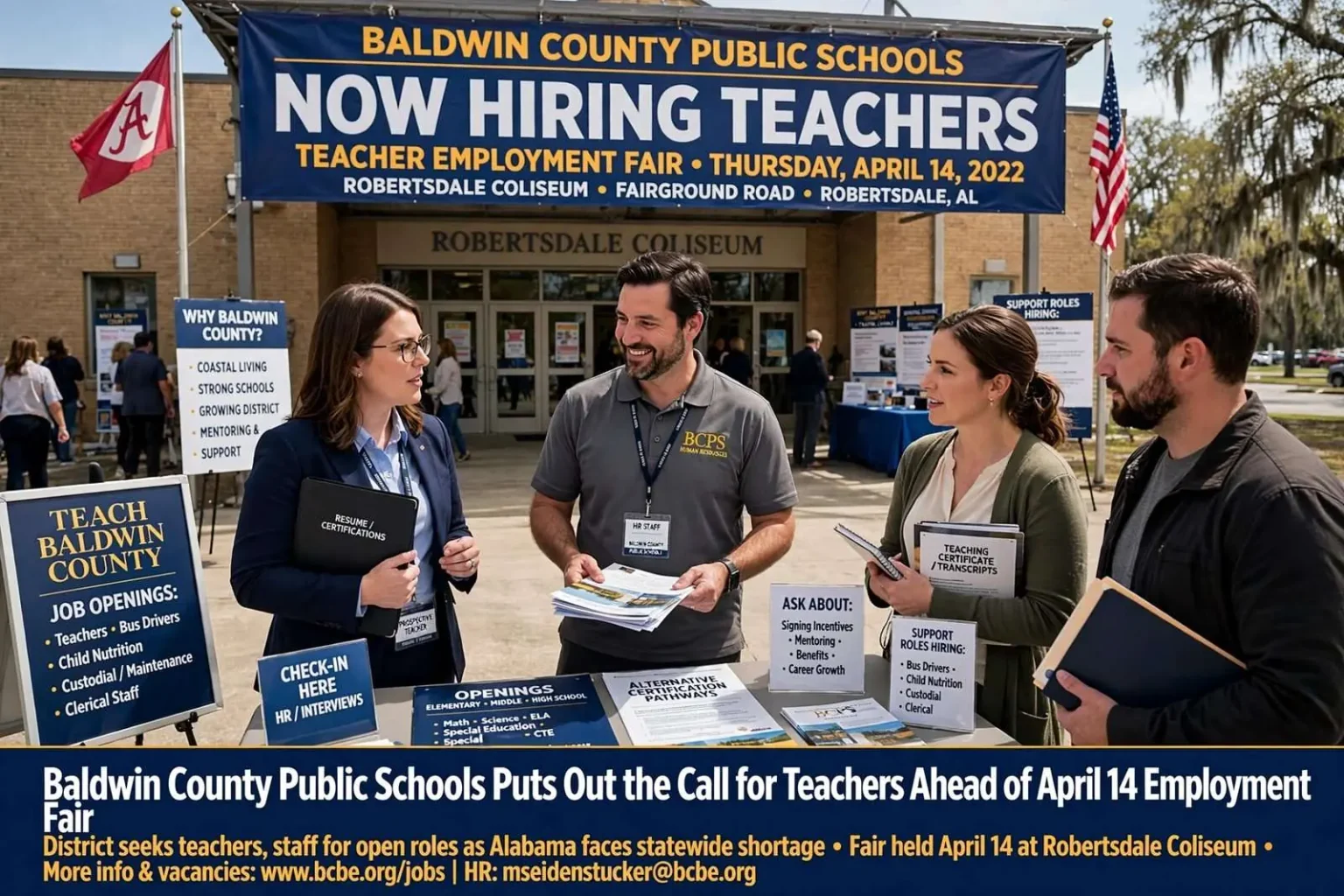 Illustration for the news story: Baldwin County Public Schools Puts Out the Call for Teachers Ahead of April 14 Employment Fair