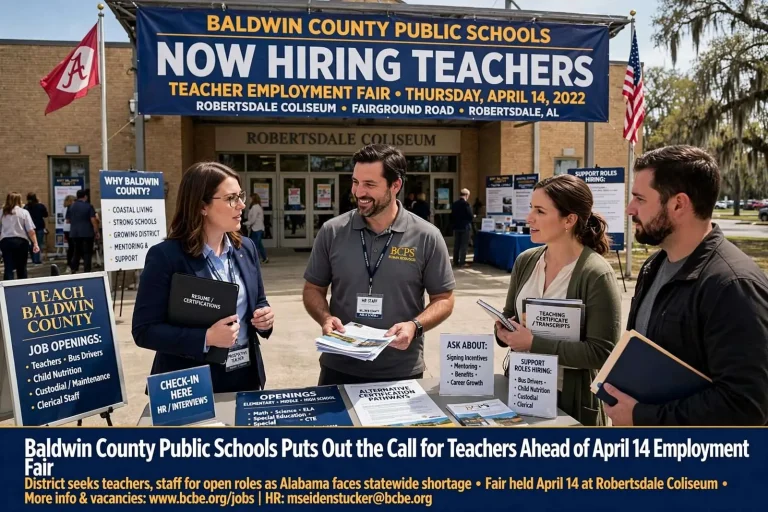 Illustration for the news story: Baldwin County Public Schools Puts Out the Call for Teachers Ahead of April 14 Employment Fair