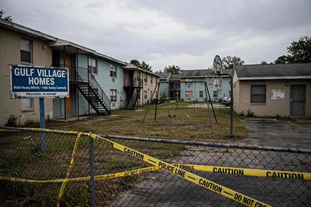 Illustration for the news story: ‘Ceasefire’ Called at Prichard Housing Complex After Shootings and 230 Emergency Calls