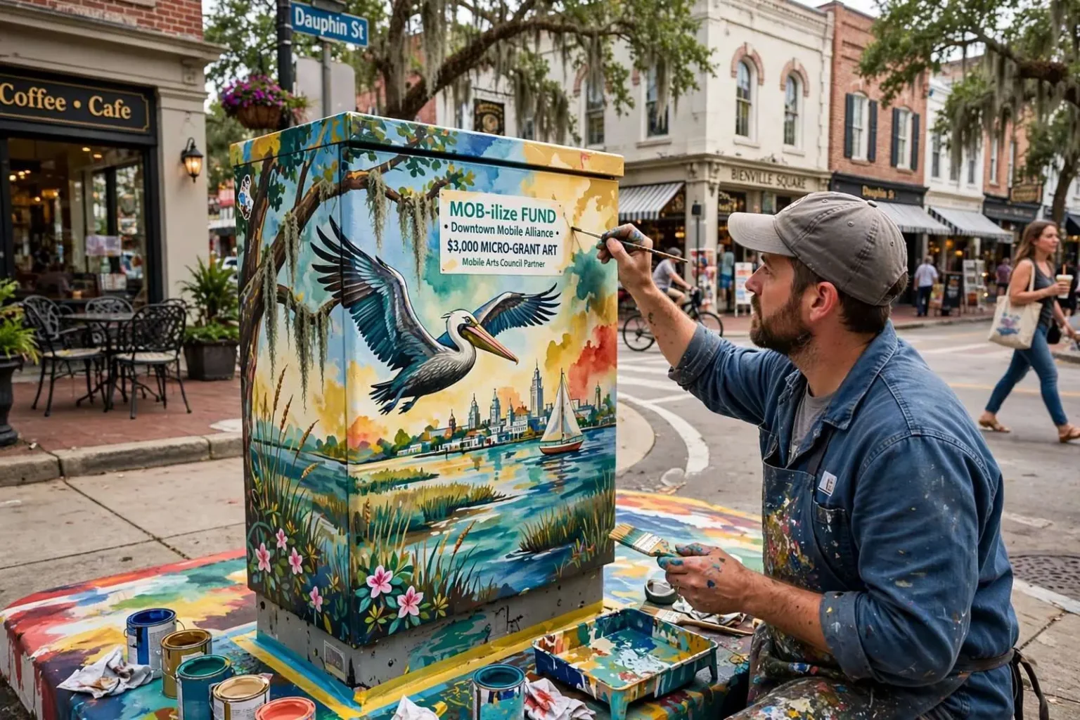Illustration for the news story: Downtown Mobile Alliance Offers $3,000 Micro-Grants for Artists to Turn Utility Boxes Into Art