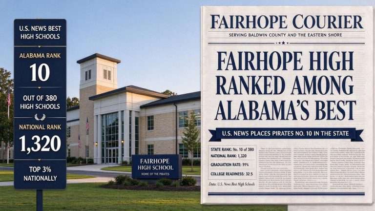 Illustration for the news story: Fairhope High School ranked among Alabama’s best by U.S. News