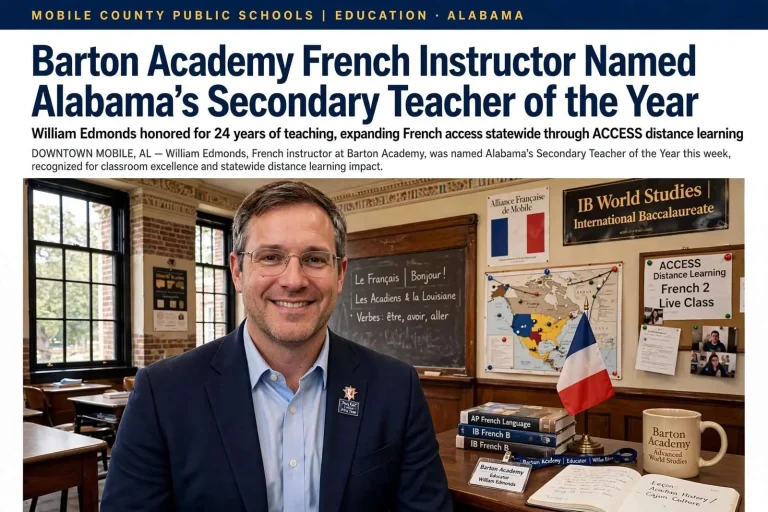 Illustration for the news story: Barton Academy French Instructor Named Alabama’s Secondary Teacher of the Year