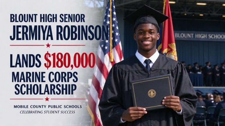 Illustration for the news story: Blount High Senior Jermiya Robinson Lands $180,000 Marine Corps Scholarship