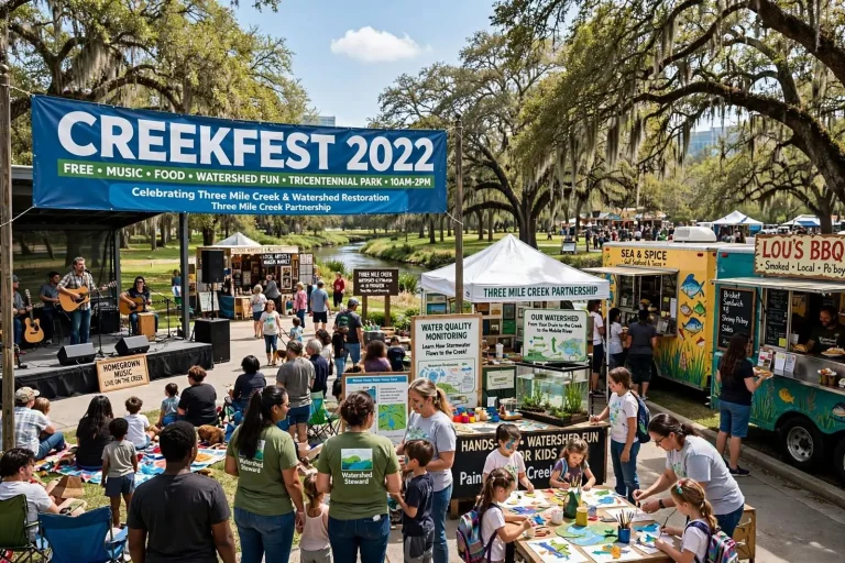 Illustration for the news story: CreekFest Returns to Mobile’s Tricentennial Park With Free Music, Food and Watershed Fun