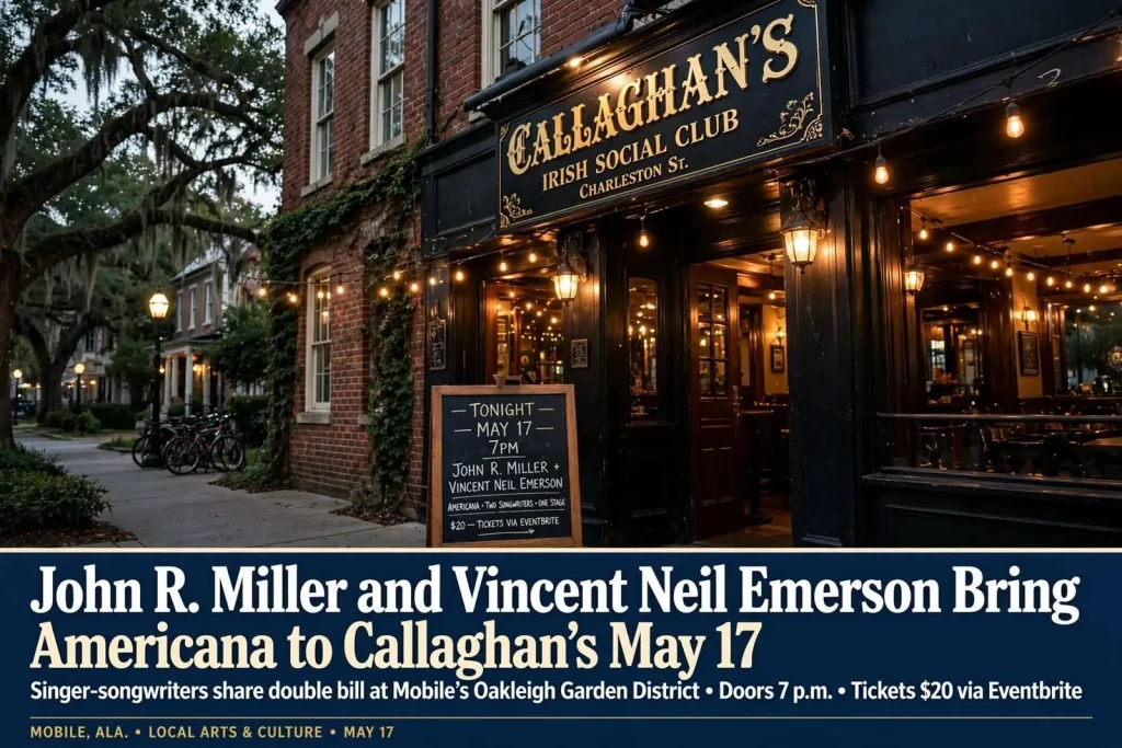 Illustration for the news story: John R. Miller and Vincent Neil Emerson Bring Americana to Callaghan’s May 17