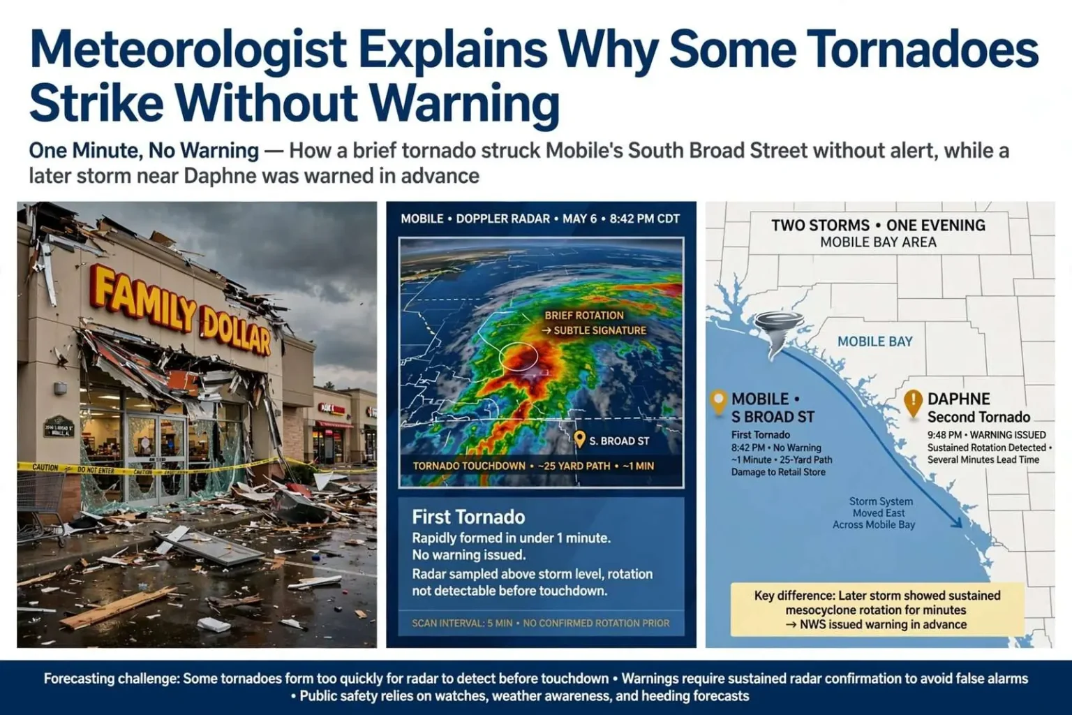 Illustration for the news story: Meteorologist Alan Sealls Explains Why Some Tornadoes Strike Without Warning