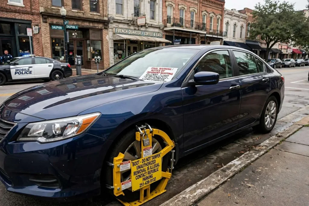 Illustration for the news story: Mobile to Boot Vehicles of Drivers With Unpaid Parking Fines
