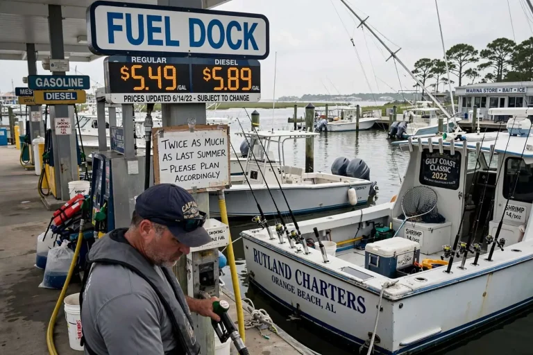 Illustration for the news story: ‘Twice as Much as Last Summer’: Gulf Coast Boaters Feel the Squeeze at the Fuel Dock